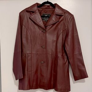 Wilsons Leather, Vintage Garnet (Red) Leather Jacket, Size L